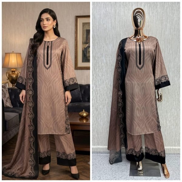 Stylish Mauve Kurti Palazzo Set with Fashion Printed Chinnon Silk Dupatta For Party Wear Pakistani Suits Wholesale