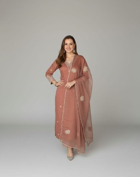 Stylish Orange Embroidered Kurta Set for Daily and Festive Wear  Straight Cut Long Kurtis