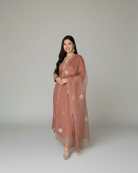 Stylish Orange Embroidered Kurta Set for Daily and Festive Wear  Straight Cut Long Kurtis