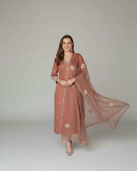 Stylish Orange Embroidered Kurta Set for Daily and Festive Wear  Straight Cut Long Kurtis