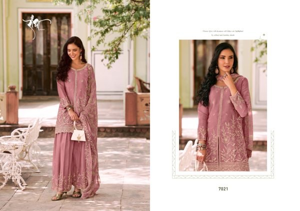 Stylish Pink Mos Silk Embroidered Suit with Bemberg Chiffon Dupatta at Factory Price Designer Plazzo Salwar Suits Wholesale