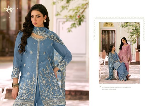 Stylish Pink Mos Silk Embroidered Suit with Bemberg Chiffon Dupatta at Factory Price Designer Plazzo Salwar Suits Wholesale
