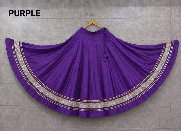 Stylish Purple Pure Rayon Cotton Kali Chaniya Choli with Gota Patti Work for Navratri Navratri Lehnega Choli