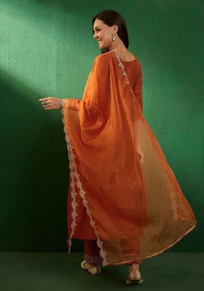 Stylish Silk  PV Chanderi  Embroidered Suit     Jacquard Dupatta   Silk Bottom Anarkali Kurtis 