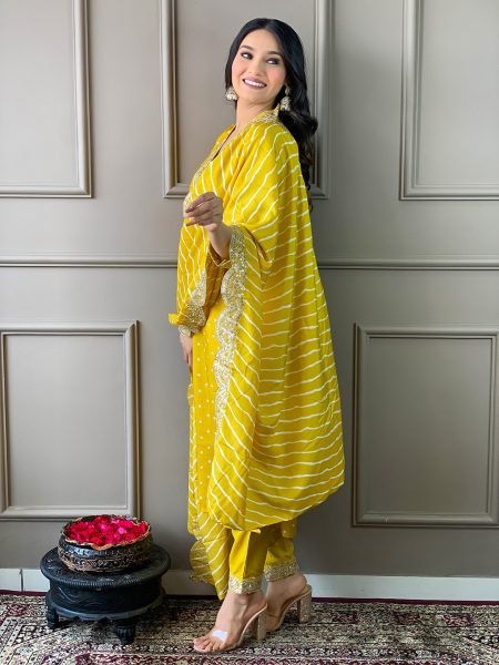 Stylish Vichitra Silk Kurta Pant Set with Soft Silk Blend Dupatta for Occasions  Straight Cut Long Kurtis