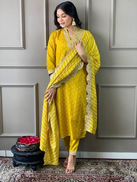 Stylish Vichitra Silk Kurta Pant Set with Soft Silk Blend Dupatta for Occasions  Straight Cut Long Kurtis