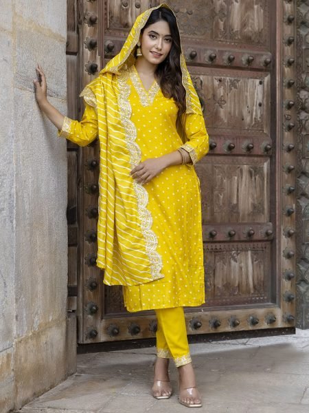 Stylish Vichitra Silk Kurta Pant Set with Soft Silk Blend Dupatta for Occasions  Straight Cut Long Kurtis