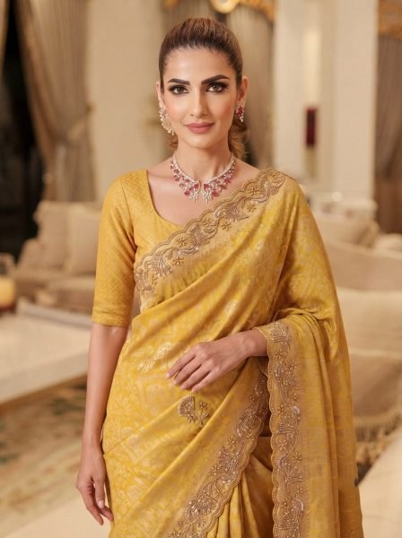 Stylish Yellow Bridal Collection Kanjivarm Silk Saree with Embroidered Butta at Wholeslae Rate Silk Sarees Wholesale