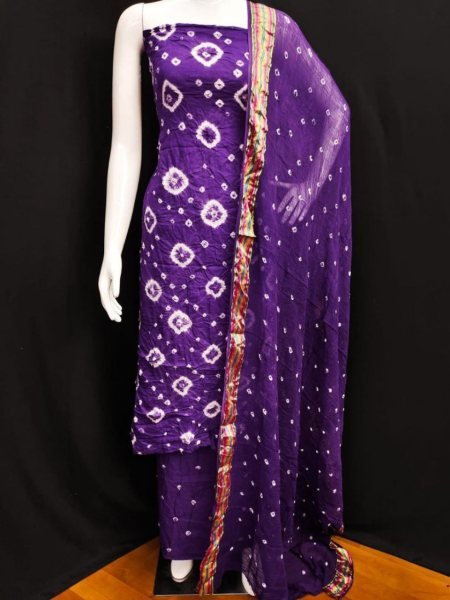 Summer Collection Bandhani Dress Materials Pure Cotton Hand Bandhej Bandhani suit Bandhani Dress Material