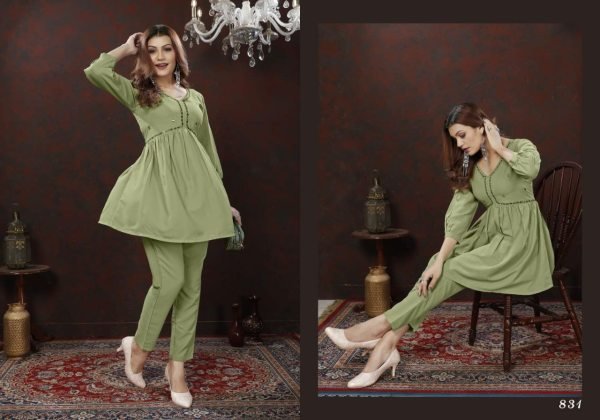 Summer Collection Pista Green Cotton Co Ords Set Wholesale Collection CO ORD Sets