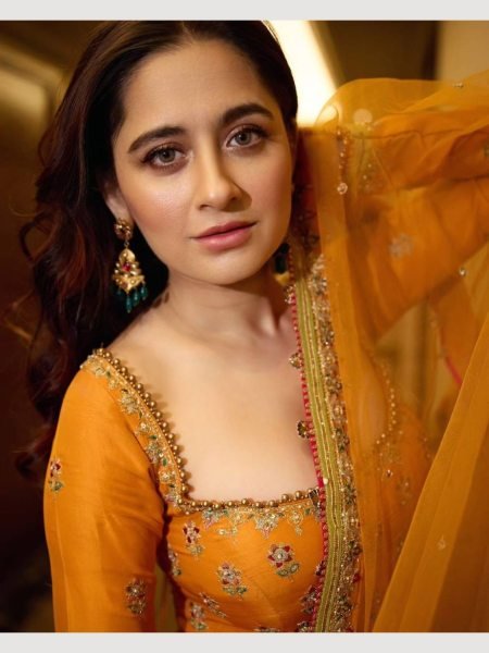 Sun yellow Color Georgette Seuqence Work Gown Pant With Dupatta  Ready To Wear Collection