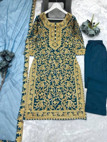 Super Hit Design Beautiful Heavy Stone Work Top Bottom With Dupatta  Ready To Wear Collection