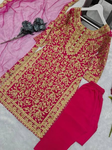 Super Hit Design Beautiful Heavy Stone Work Top Bottom With Dupatta  Ready To Wear Collection