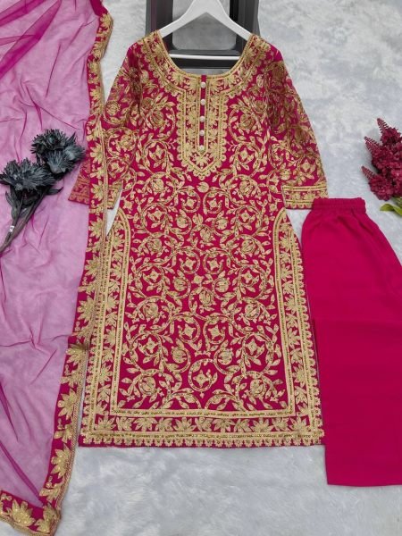 Super Hit Design Beautiful Heavy Stone Work Top Bottom With Dupatta  Ready To Wear Collection