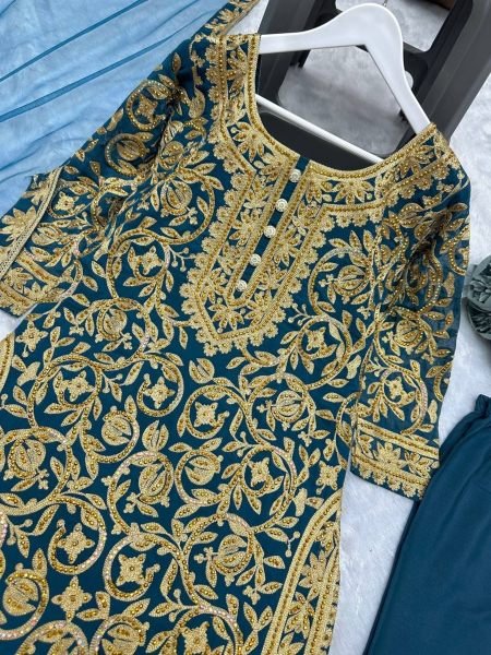 Super Hit Design Beautiful Heavy Stone Work Top Bottom With Dupatta  Ready To Wear Collection