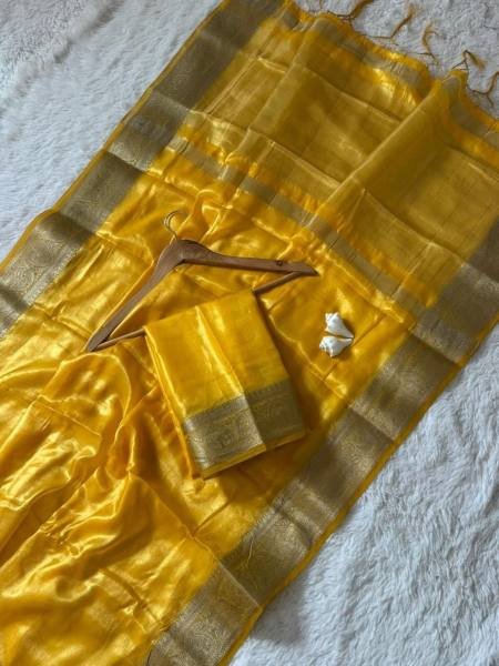 Super Shine Space Silk Saree with Zari Belt and Rich Pallu For Woman Silk Sarees Wholesale