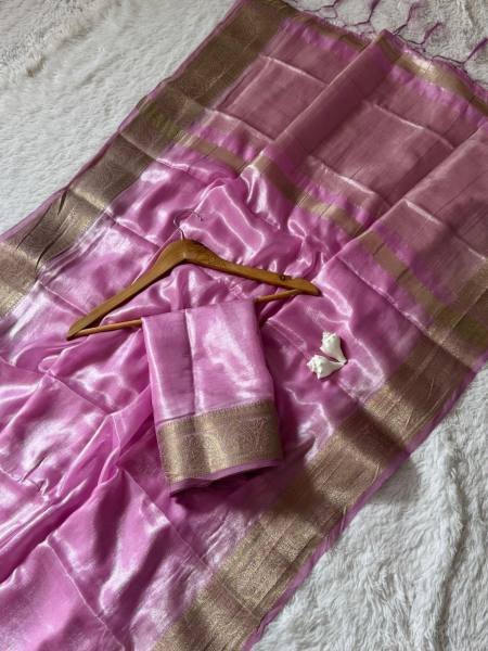 Super Shine Space Silk Saree with Zari Belt and Rich Pallu For Woman Silk Sarees Wholesale