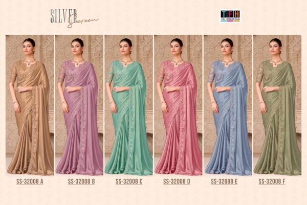 Supreme Beige Satin Georgette Saree with Designer Embroidered Blouse Designer Wedding Sarees Wholesale
