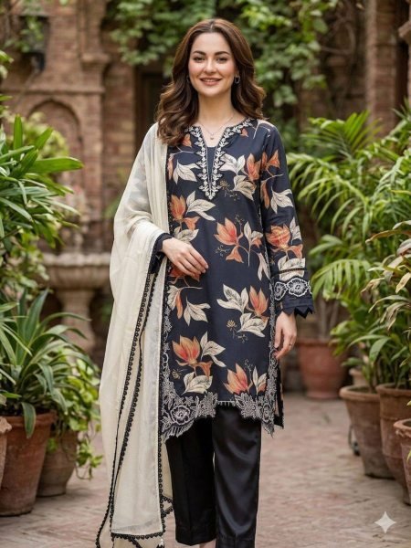 Supreme Blue Pakistani Style Suit Set for Women Festive Collection 