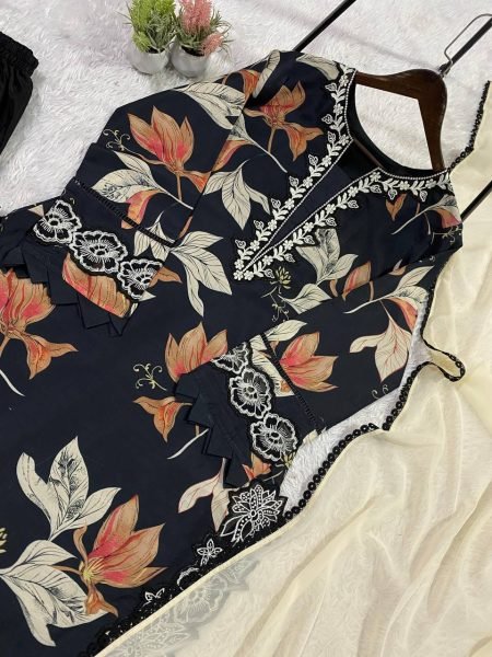 Supreme Blue Pakistani Style Suit Set for Women Festive Collection Ready To Wear Collection