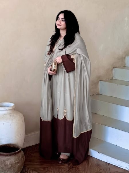 Supreme Grey Long Kaftan with Sequin Work and Moti Dori Tassels at Manufacturer  Ready To Wear Suit