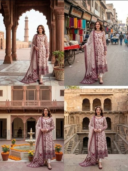 Supreme Maroon Faux Georgette Anarkali Suit with Sequins Work for Festive Wear Ready To Wear Collection