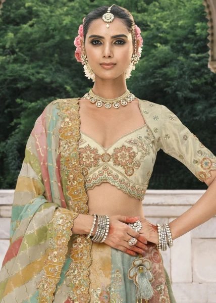Supreme Multi Heavy Embroidered Mirror Sequins & Stone Work Lehenga Choli Bridal Lehenga Choli