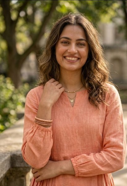 Supreme Peach Stylish Linen Co Ord Set with Frill Design for Daily Wear Tunics kurti