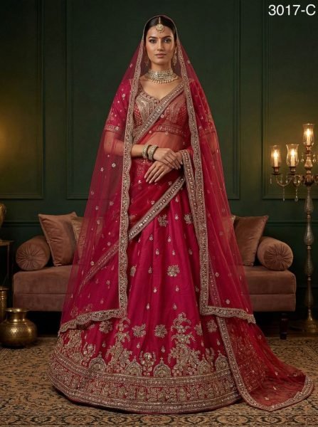 Supreme Pink Silk Lehenga with Bead and Dori Work for Bridal Collection Bridal Lehenga Choli