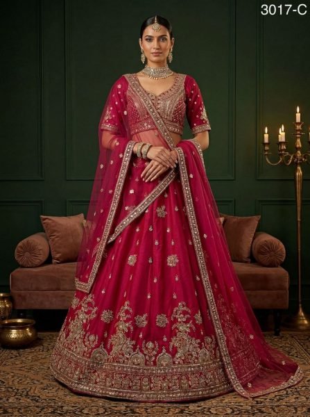 Supreme Pink Silk Lehenga with Bead and Dori Work for Bridal Collection Bridal Lehenga Choli
