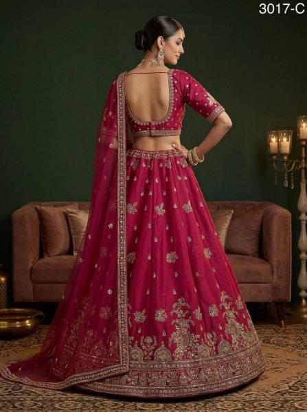 Supreme Pink Silk Lehenga with Bead and Dori Work for Bridal Collection Bridal Lehenga Choli