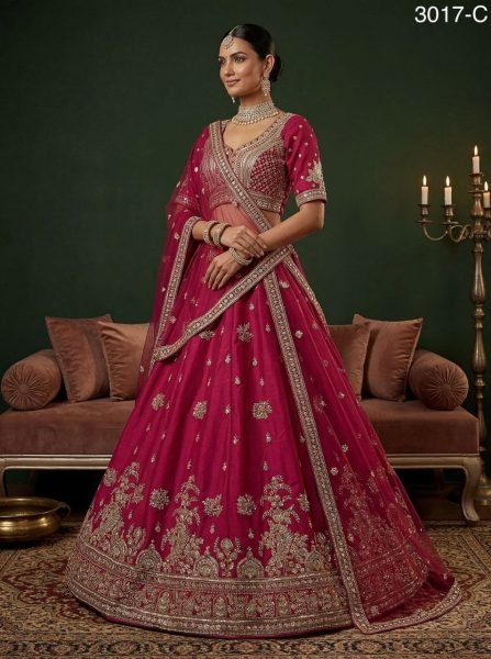 Supreme Pink Silk Lehenga with Bead and Dori Work for Bridal Collection Bridal Lehenga Choli