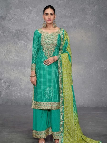 Surat-Based Wholesale Supplier of Designer Ready-to-Wear Chinon Print Suits New Collection for Resellers Salwar Kameez