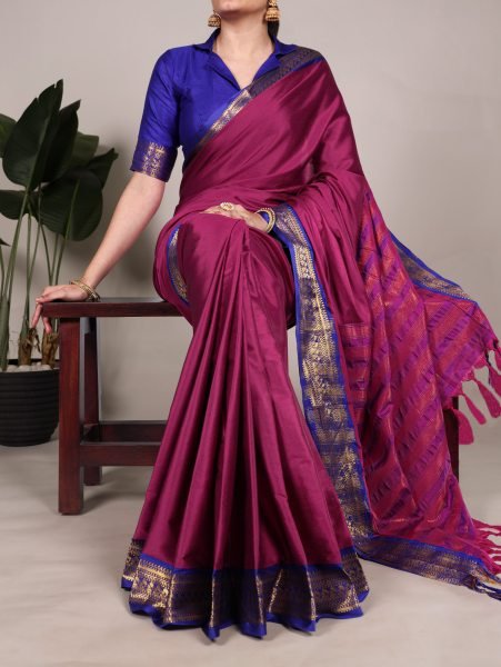 Surat-Made Aura Silk Saree Elegant Zari Weaving Border Wholesale Supplier  Silk Sarees Wholesale