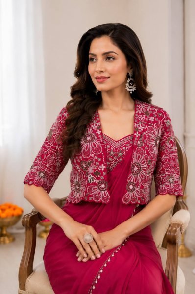 Sustainable Pink Ready to Wear Saree Collection for Boutique Buyers Ready To Wear Saree 