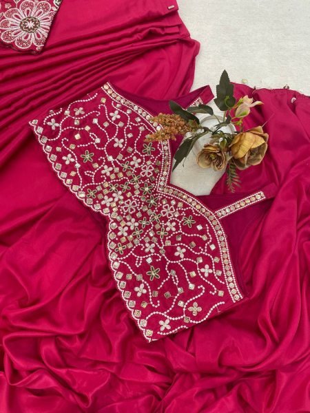 Sustainable Pink Ready to Wear Saree Collection for Boutique Buyers Ready To Wear Saree 
