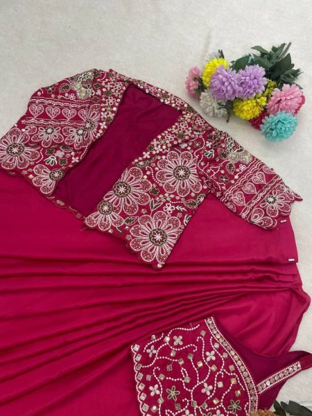 Sustainable Pink Ready to Wear Saree Collection for Boutique Buyers Ready To Wear Saree 