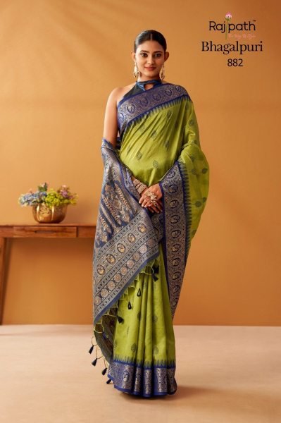 Tailored Parrot Green Modal Fancy Cotton Saree with Pochampally Pallu for Festive Wear Printed Cotton Sarees Wholesale