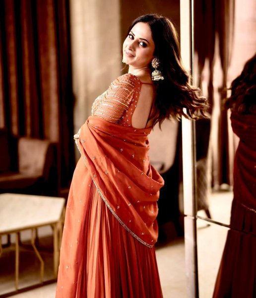 Tangerine Glow Georgette Anarkali Gown with Zari and Sequins Perfect for Party Look at Manufacturer Price Anarkali Kurtis 