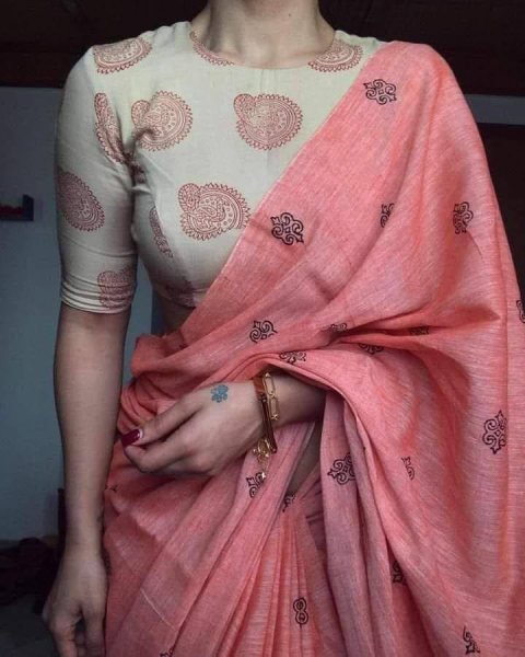 Tangerine Dust Pink Mul Cotton Saree with Bold Digital Print Vibrant Daily Wear Printed Cotton Sarees Wholesale