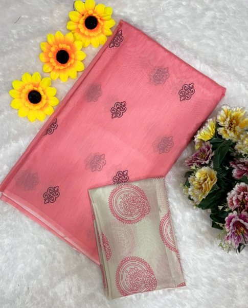 Tangerine Dust Pink Mul Cotton Saree with Bold Digital Print Vibrant Daily Wear Printed Cotton Sarees Wholesale