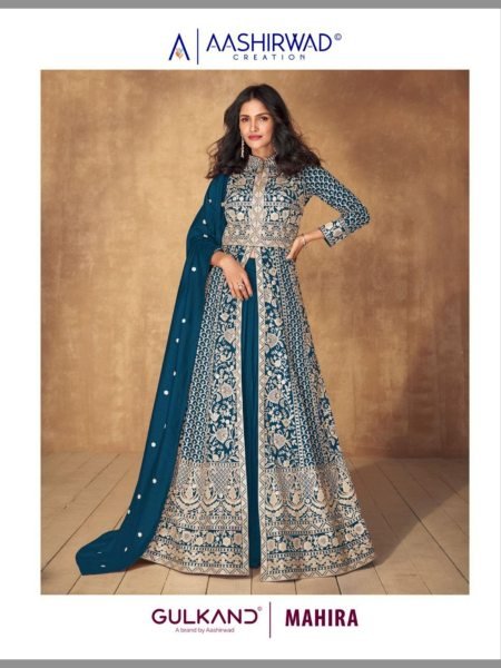 Teal Blue Wedding Special Premium Silk Anarkali Suits Collection  Wedding Bridal Dress Wholesale