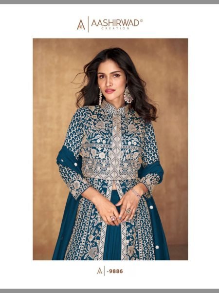 Teal Blue Wedding Special Premium Silk Anarkali Suits Collection  Wedding Bridal Dress Wholesale