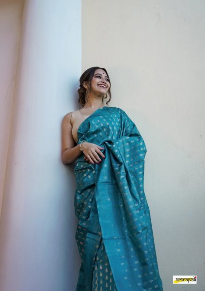 Teal Grace Lightweight Banarasi Saree with Blouse for Classic Celebrations Banarasi Saree Wholesale