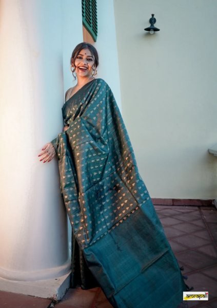 Teal Grace Lightweight Banarasi Saree with Blouse for Classic Celebrations Banarasi Saree Wholesale