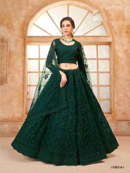 Textile Wholesaler Deal Net Lehenga with Thread  Cord Embroidery for Brides   Parties