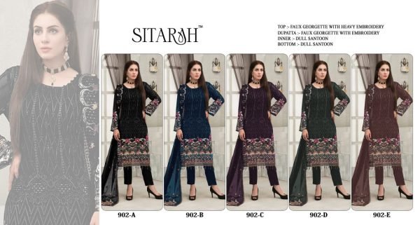 Threaded Elegance Embroidered Fox Georgette Festival Suit Set with Santoon Silk Finish At Lowest Price Churidar Salwar Suits Wholesale