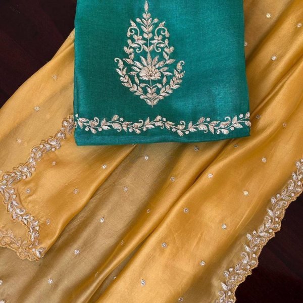 Thred With Moti Work Tibby Silk Saree  Silk Sarees Wholesale