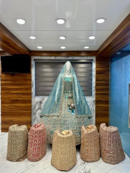 Timeless Aqua Blue Net Lehenga with Zari and Mirror Work for Wedding Wear Bridal Lehenga Choli