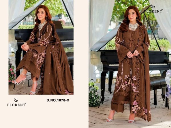 Timeless Brown Lightweight Cotton Suit Set with Heavy Embroidery Work Pakistani Suits Wholesale